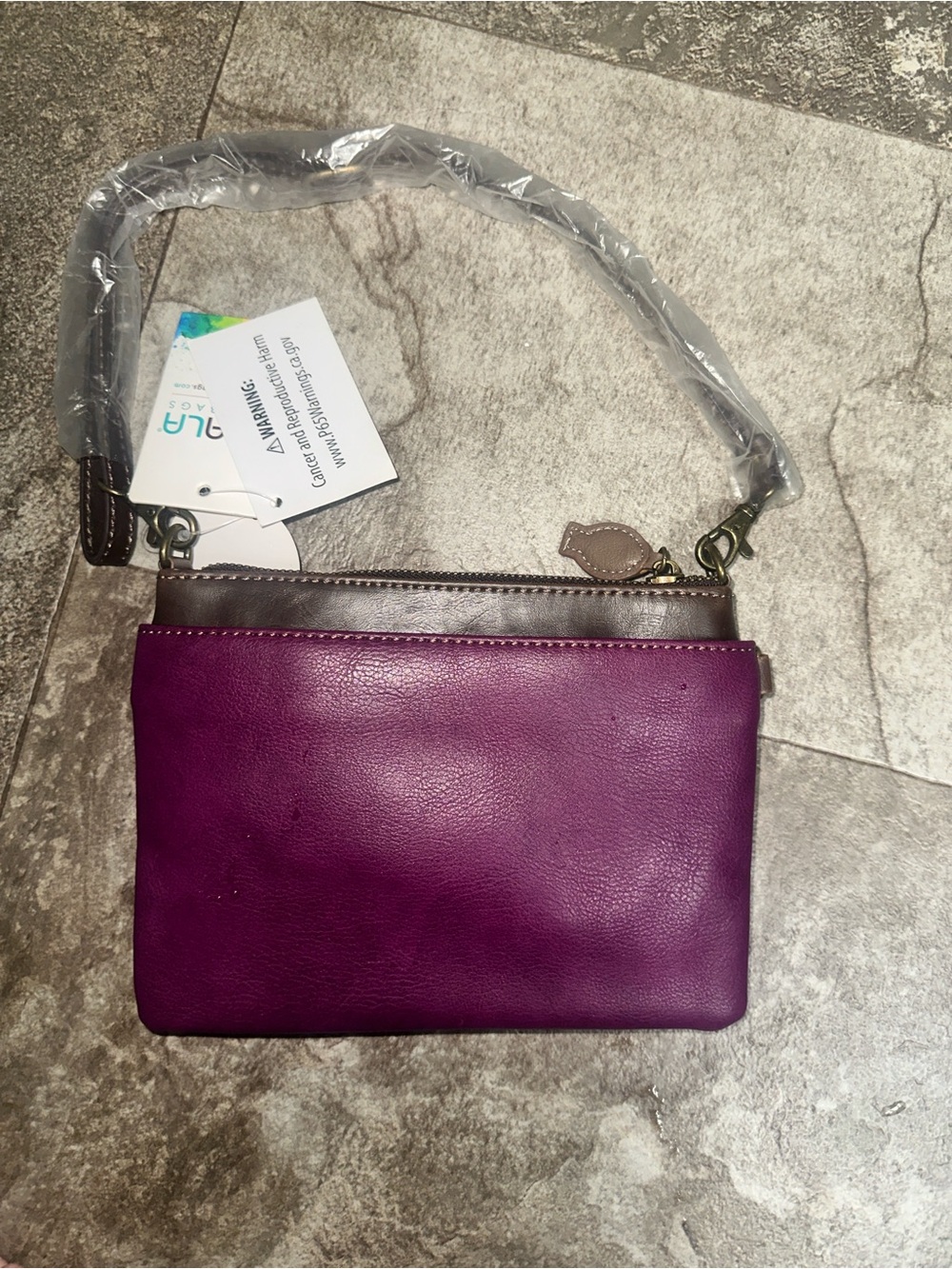 Chala purple Cat purse/bag with strap - Picture 2 of 4